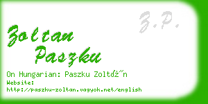 zoltan paszku business card